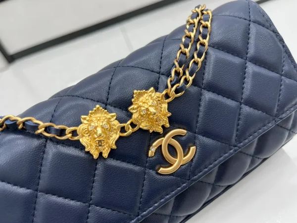 Chanel 23A Lion Charm Wallet on Chain in Black - Image 4