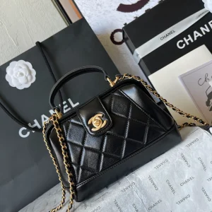 Chanel 24A Mini Top Handle Bag in Black, Luxury, Bags & Wallets on Carousell