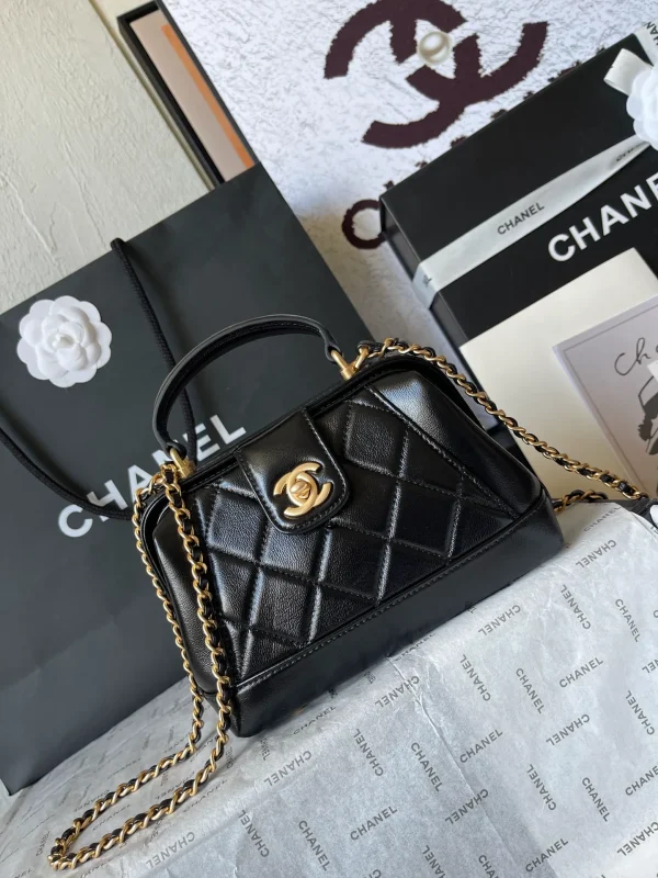 Chanel 24A Mini Top Handle Bag in Black, Luxury, Bags & Wallets on Carousell