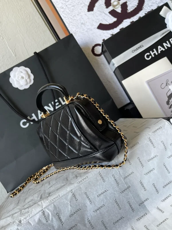 Chanel 24A Mini Top Handle Bag in Black, Luxury, Bags & Wallets on Carousell - Image 4