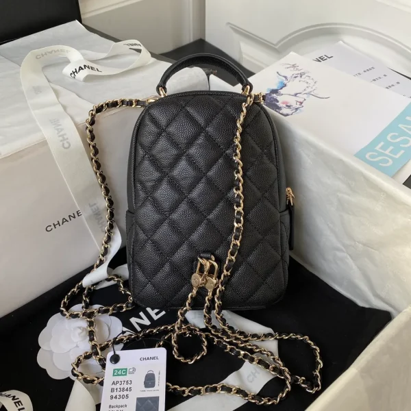 Chanel 24C Black Caviar Leather Mini Backpack