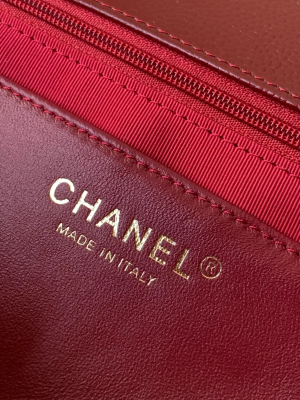 Chanel 24K Burgundy Caviar Flap Bag with Matte Gold Hardware - Image 8