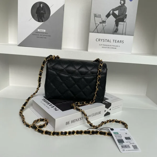 Chanel 24P Pearl Crush Sweet Heart Flap Black Caviar - Image 5