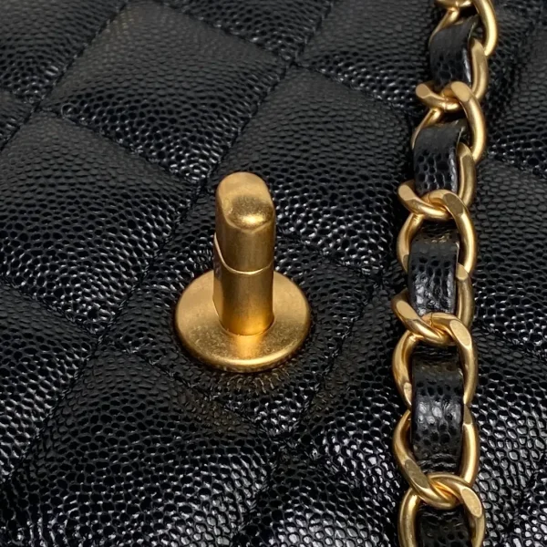 Chanel 24P Pearl Crush Sweet Heart Flap Black Caviar - Image 9