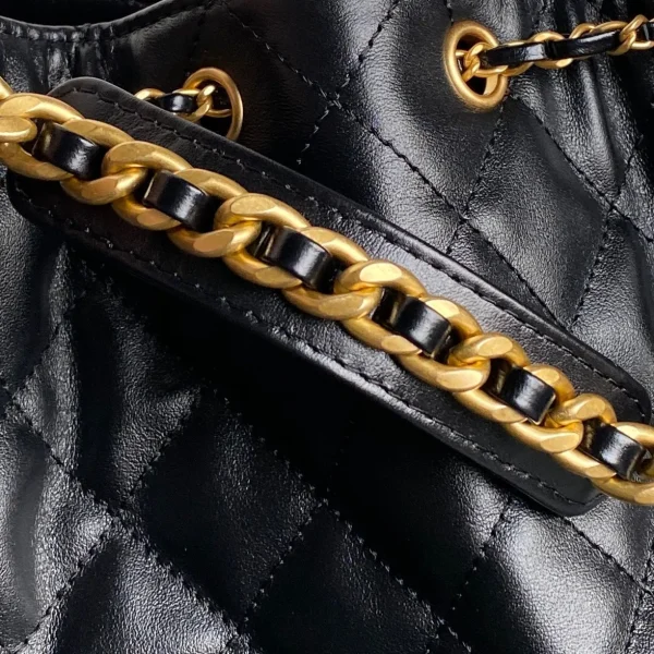 Chanel 25 Small Hobo Bag in Black Caviar - Image 8