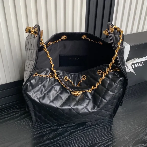 Chanel 25 Small Hobo Bag in Black Caviar - Image 9