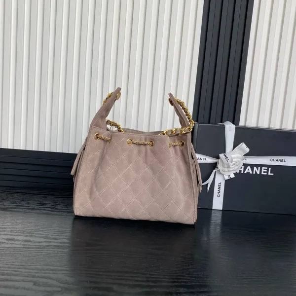 Chanel 25C Grey Suede Small Maxi Pockets Hobo Bag - Image 5