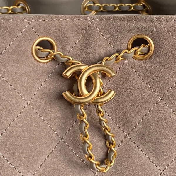 Chanel 25C Grey Suede Small Maxi Pockets Hobo Bag - Image 8