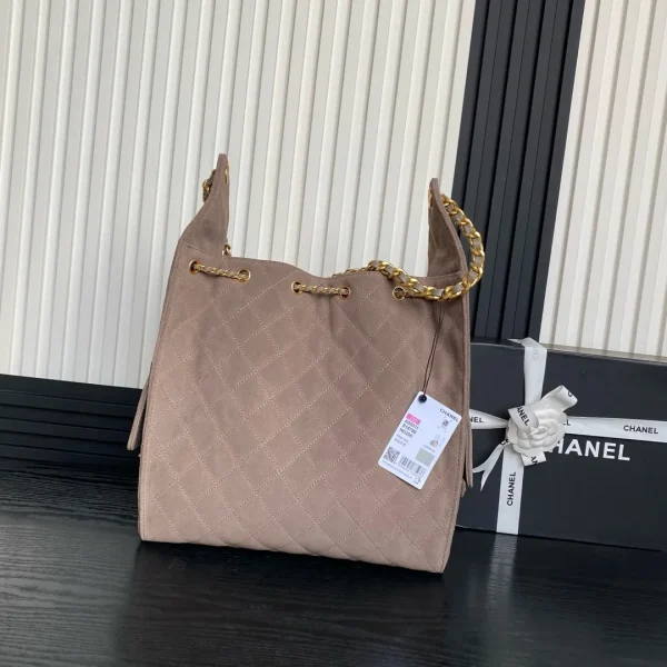 Chanel 25C Grey Suede Small Maxi Pockets Hobo Bag - Image 5