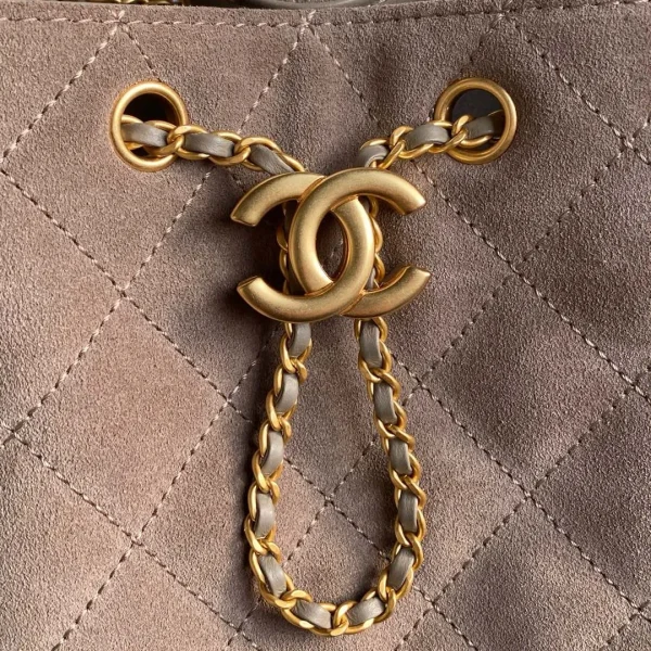 Chanel 25C Grey Suede Small Maxi Pockets Hobo Bag - Image 9
