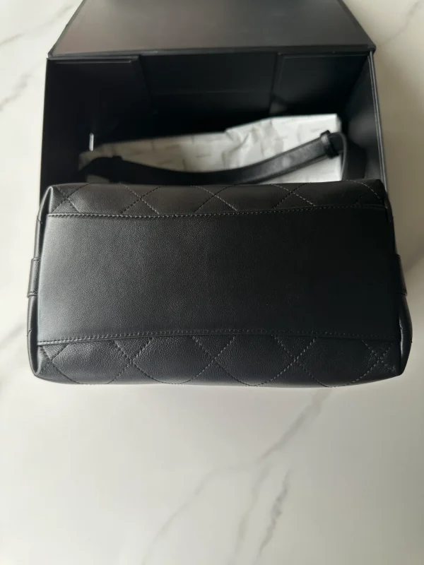 Chanel 25P Large Bucket Bag in Black Calfskin - Image 6