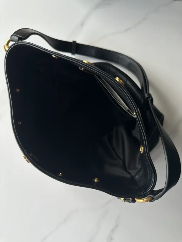 Chanel 25P Large Bucket Bag in Black Calfskin - Image 8