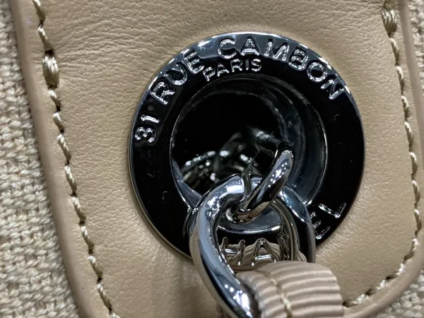 Chanel Beige Calfskin Grand Shopping Tote GST Chain Handbag - Image 6