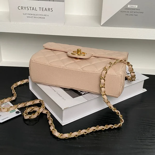 Chanel Beige Caviar Small Classic Timeless Double Flap Bag - Image 3