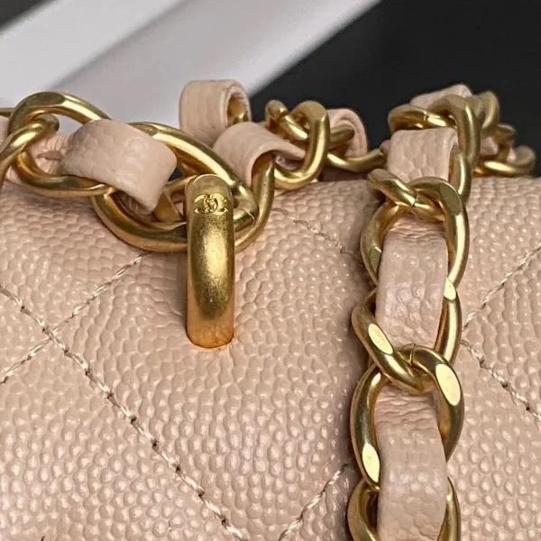 Chanel Beige Caviar Small Classic Timeless Double Flap Bag - Image 8