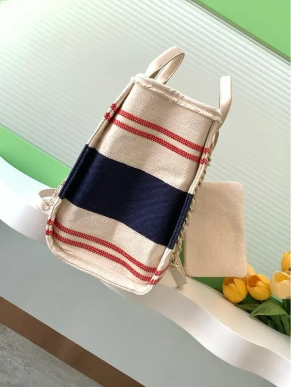 Chanel Beige Multicolor Canvas Deauville Shopper Tote Chanel - Image 8