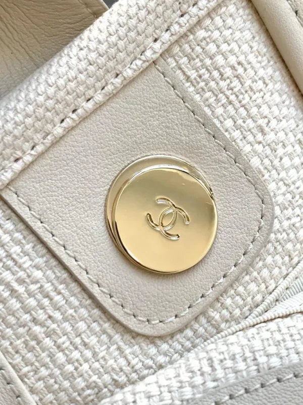 Chanel Beige Multicolor Canvas Deauville Shopper Tote Chanel - Image 2
