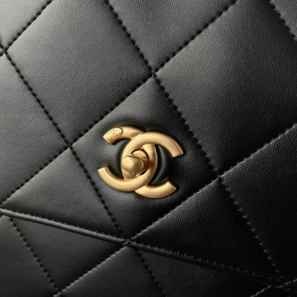 Chanel Black Small Quilted Calfskin Chain Hobo Flap Chanel - Image 5