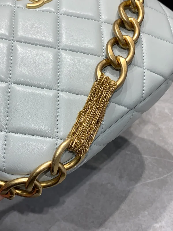 Chanel CC Chain Around Hobo Quilted Lambskin Gray - Image 8
