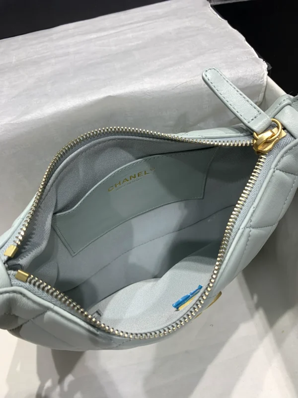 Chanel CC Chain Around Hobo Quilted Lambskin Gray - Image 9