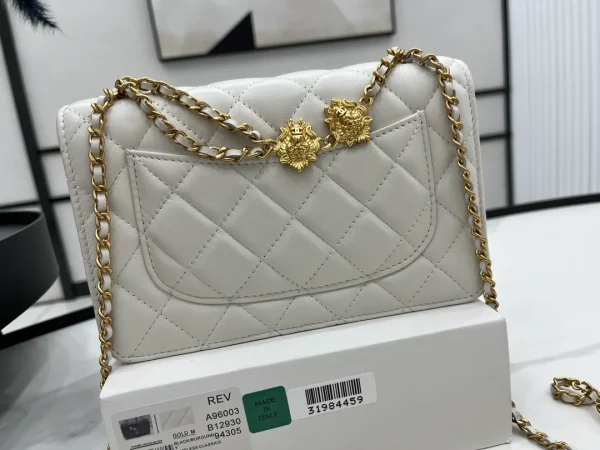 Chanel-Chanel Gold Ball White Wallet On Chain - Image 5