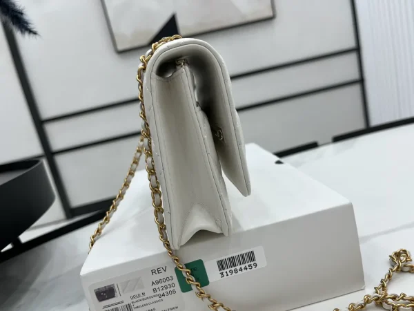 Chanel-Chanel Gold Ball White Wallet On Chain - Image 6