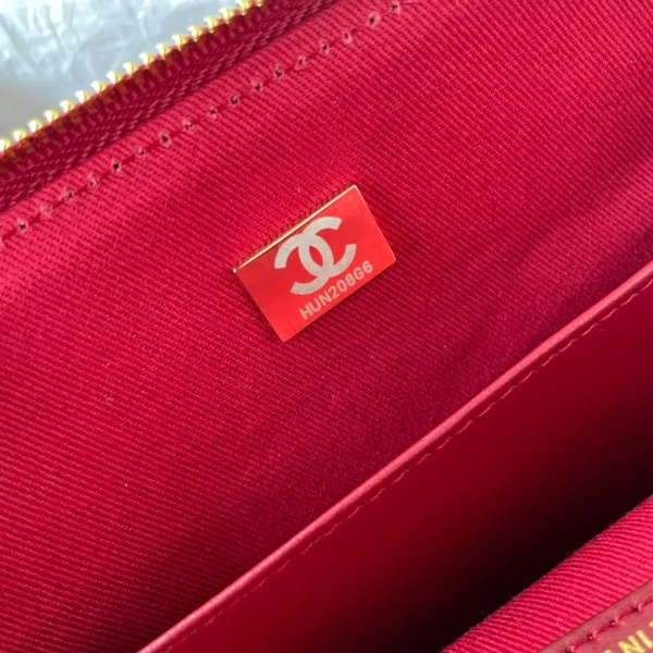 Chanel Clutch With Strap Red Bag Velvet - Image 5