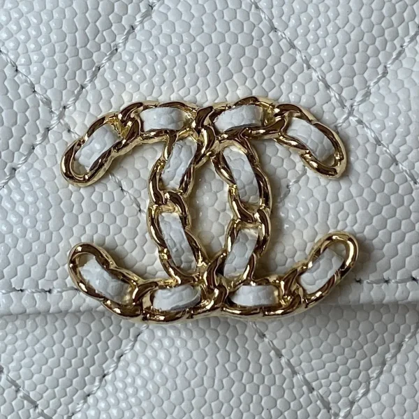 Chanel Clutch with Top Handle in White Caviar Lghw - Image 3