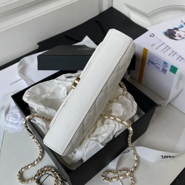 Chanel Clutch with Top Handle in White Caviar Lghw - Image 6