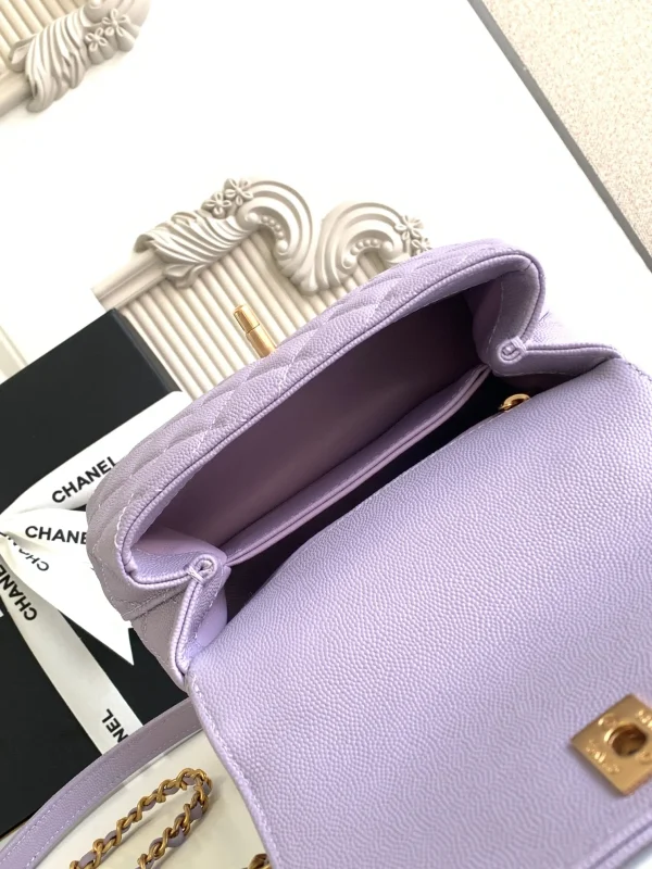 Chanel Coco Handle Caviar Quilted Extra Mini Flap Light Purple Calfskin Leather - Image 10