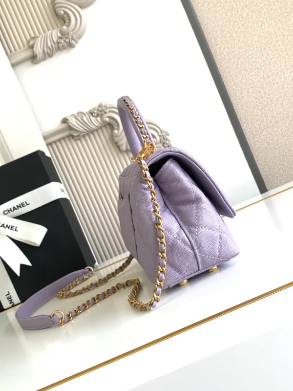 Chanel Coco Handle Caviar Quilted Extra Mini Flap Light Purple Calfskin Leather - Image 5