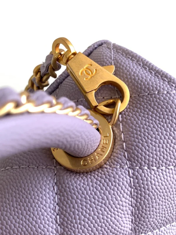 Chanel Coco Handle Caviar Quilted Extra Mini Flap Light Purple Calfskin Leather - Image 6