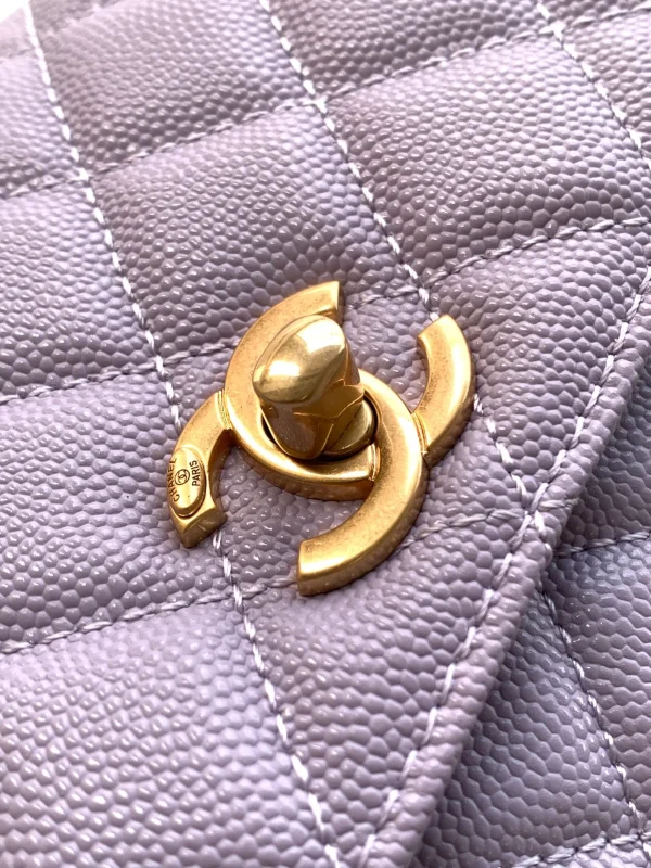 Chanel Coco Handle Caviar Quilted Extra Mini Flap Light Purple Calfskin Leather - Image 7