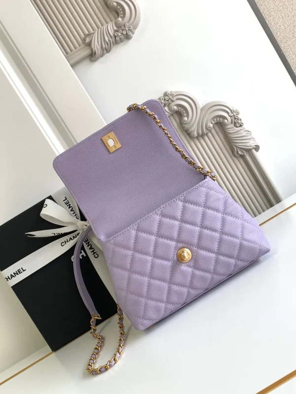 Chanel Coco Handle Caviar Quilted Extra Mini Flap Light Purple Calfskin Leather - Image 9