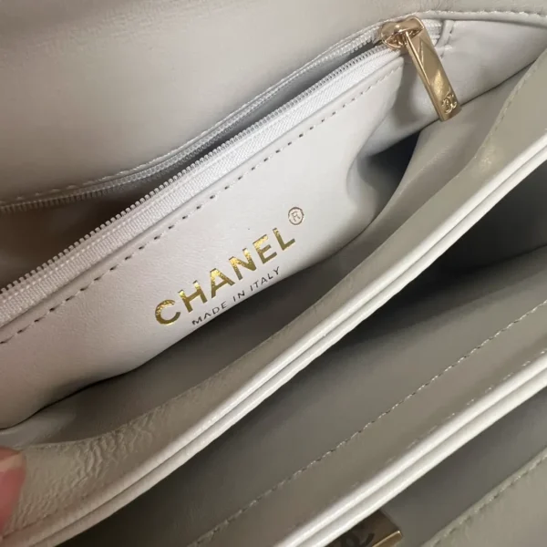 Chanel Coco Mark Matelasse Handbag White Leather - Image 3