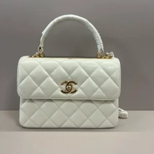 Chanel Coco Mark Matelasse Handbag White Leather