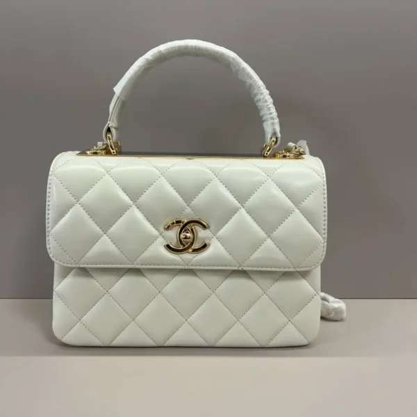 Chanel Coco Mark Matelasse Handbag White Leather