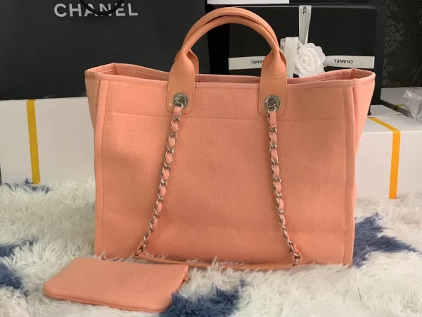 Chanel Deauville NM Tote Mixed Fibers Medium Pink - Image 5