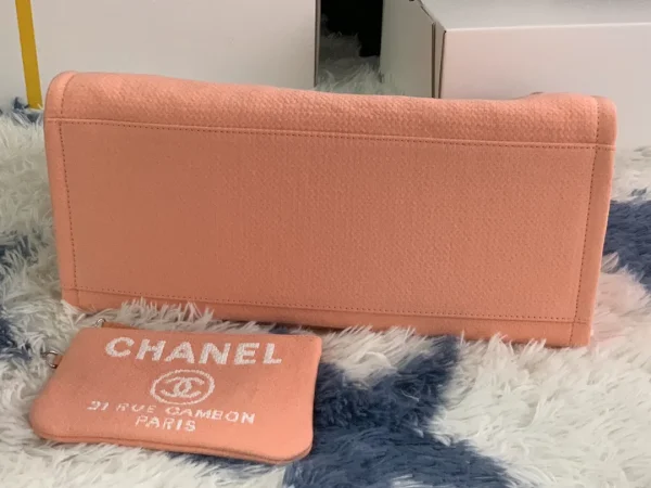 Chanel Deauville NM Tote Mixed Fibers Medium Pink - Image 7