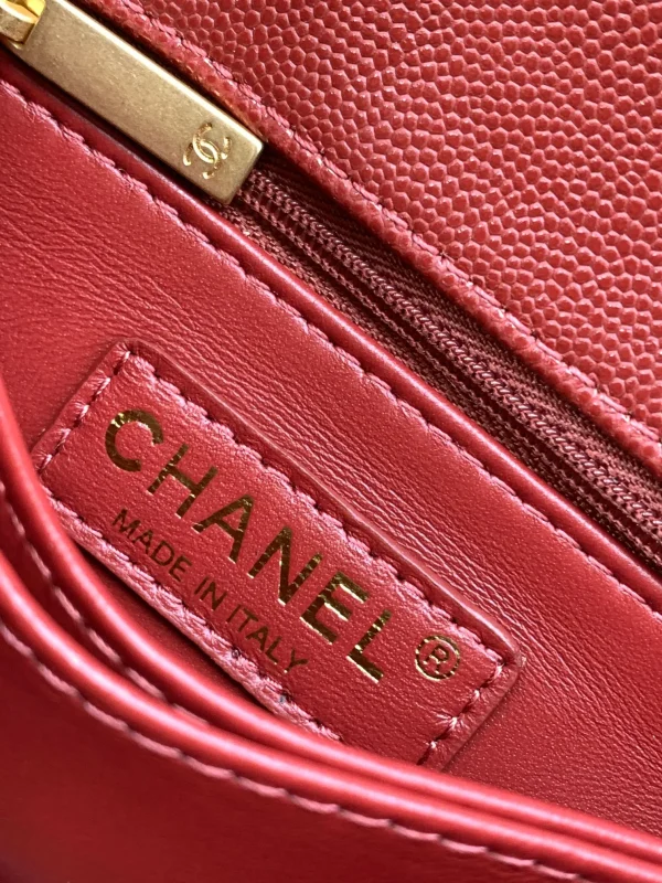 Chanel Flap Bag With Top Handle Grained Calfskin Gold Metal - Image 2
