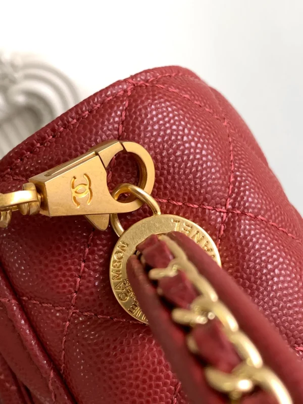 Chanel Flap Bag With Top Handle Grained Calfskin Gold Metal - Image 6