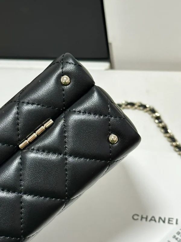 Chanel Matelasse Lambskin Chain Shoulder Bag Black - Image 9