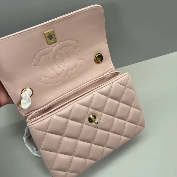 Chanel Mini Handle Purse With Chain - Image 9