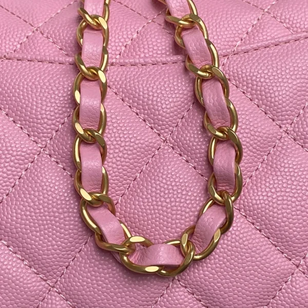 Chanel Mini Square Sakura Pink Caviar Vintage 24k Gold - Image 3