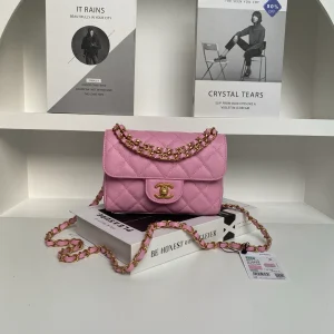 Chanel Mini Square Sakura Pink Caviar Vintage 24k Gold