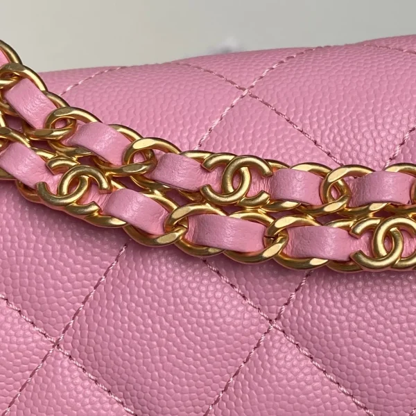 Chanel Mini Square Sakura Pink Caviar Vintage 24k Gold - Image 7