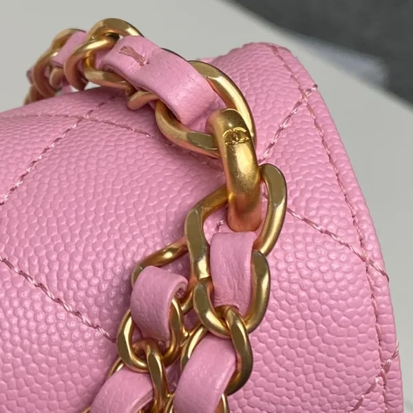 Chanel Mini Square Sakura Pink Caviar Vintage 24k Gold - Image 8