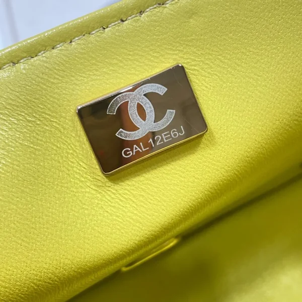 Chanel Mini Top Handle Yellow Flap Bag - Image 2