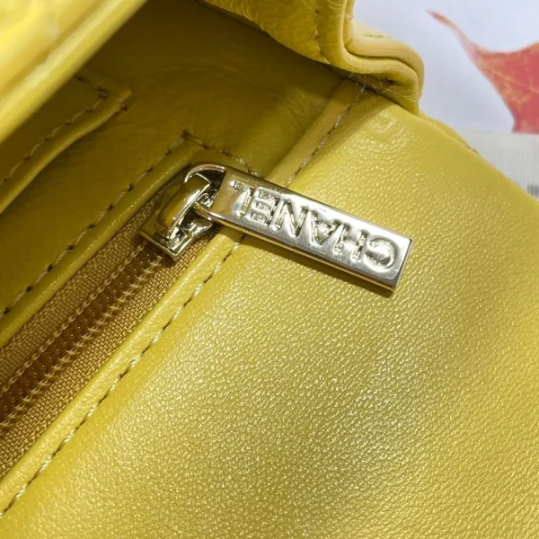 Chanel Mini Top Handle Yellow Flap Bag - Image 5