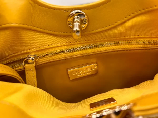 Chanel Mustard Calfskin Shearling 31 Mini Shopping Bag - Image 9